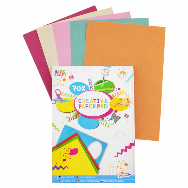Creative Paper Pad A4, 70 Coloured Sheets