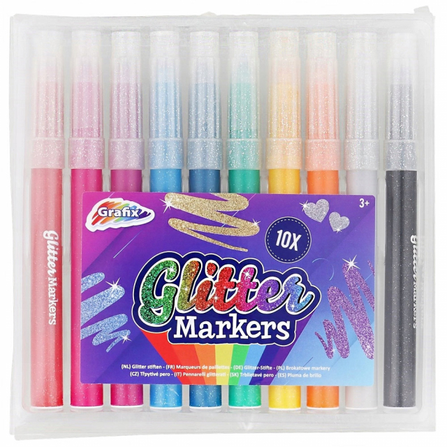 Handvest timer een schuldeiser Grafix Glitter markers 10-set | Pen Store