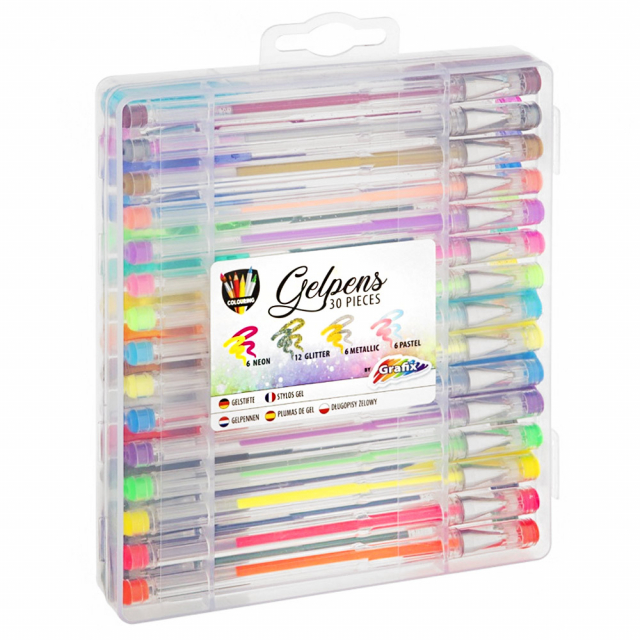 Gel Pens in carry Case 30-pack