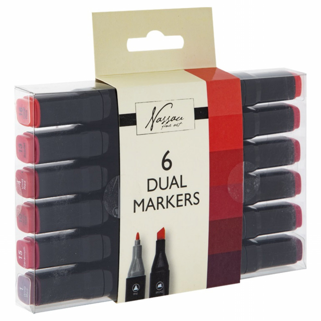 Dual-tip Markers 6-set Red