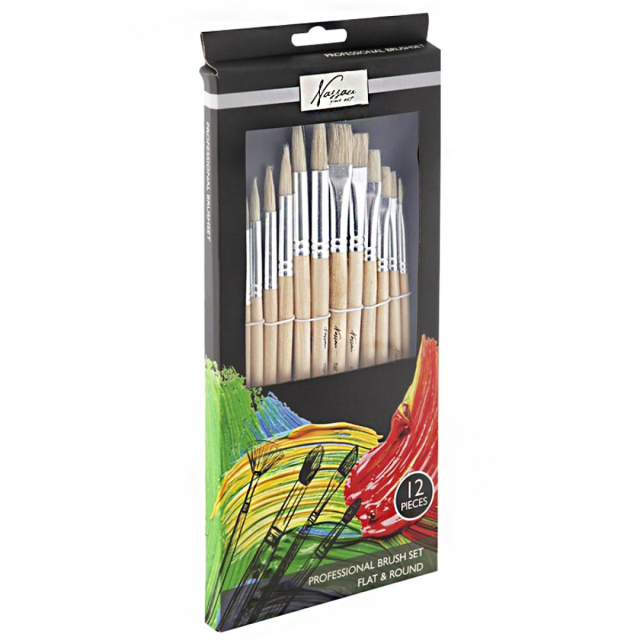 Hog hair Brushes 12-set