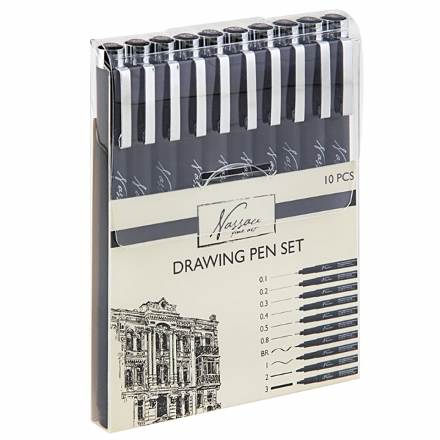 Nassau Fine Art Fineliner Drawing pen 10-set