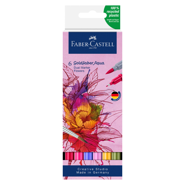 Goldfaber Aqua Dual Marker Set of 6 Flowers