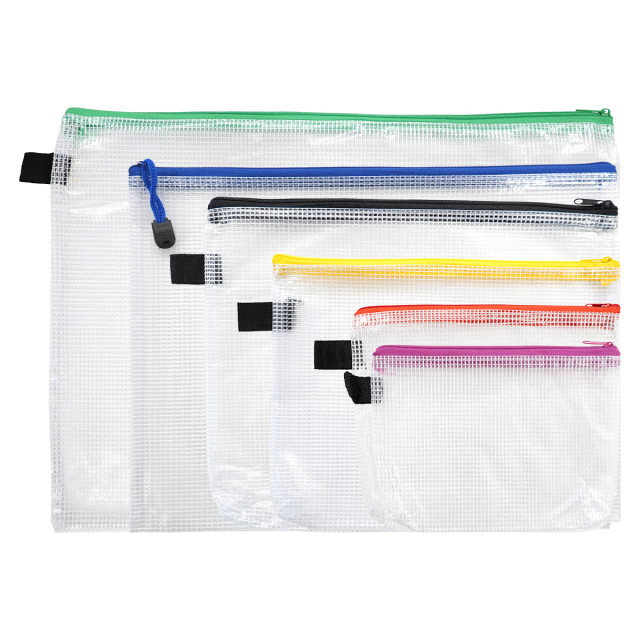 Trailmaker 7 Ring Canvas Cloth Pencil Pouches in Bulk Assorted Color Bundles (96 Pencil Cases in 8 Colors)