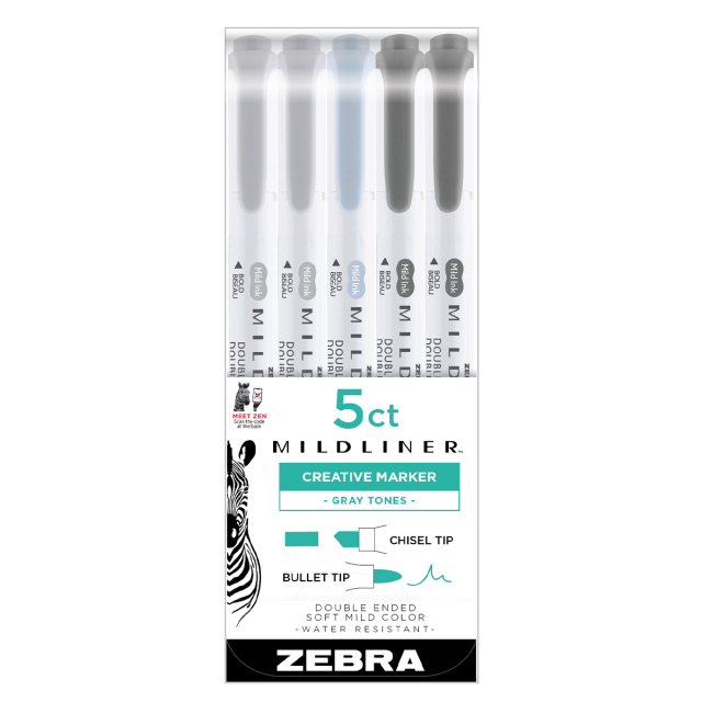 Zebra Mildliners 5 Pack