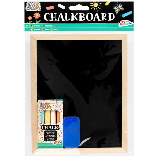 Chalkboard 20x16cm + Chalks & Eraser