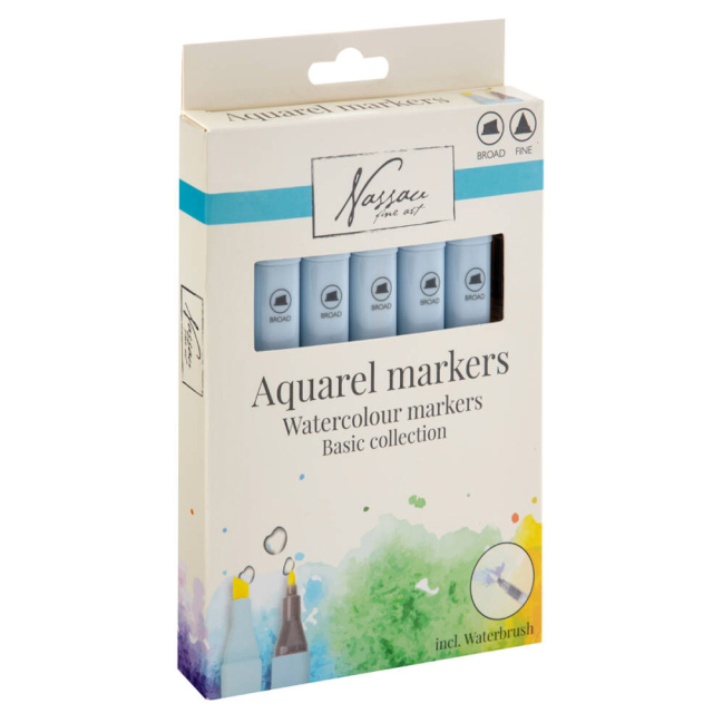 Aquarel marker Dual 6-set Basic + waterbrush