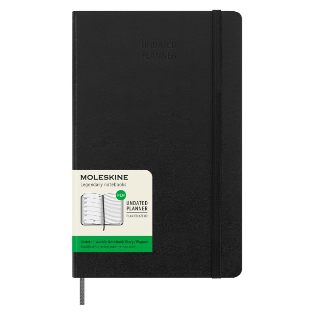 Agenda 2023 -2024 - 12-Months Academic Planner - Large, Spiral, Hard Cover  - Black - Moleskine