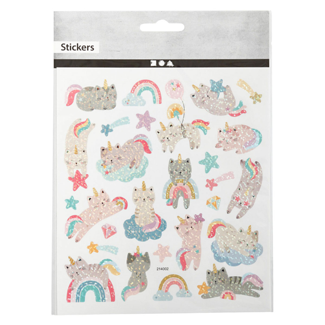 Stickers Unicorn Cats 1 sheet