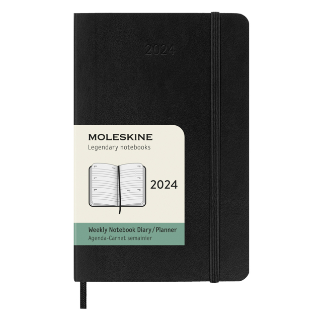 Moleskine 2024 Large Hardcover Classic Weekly Planner - Black