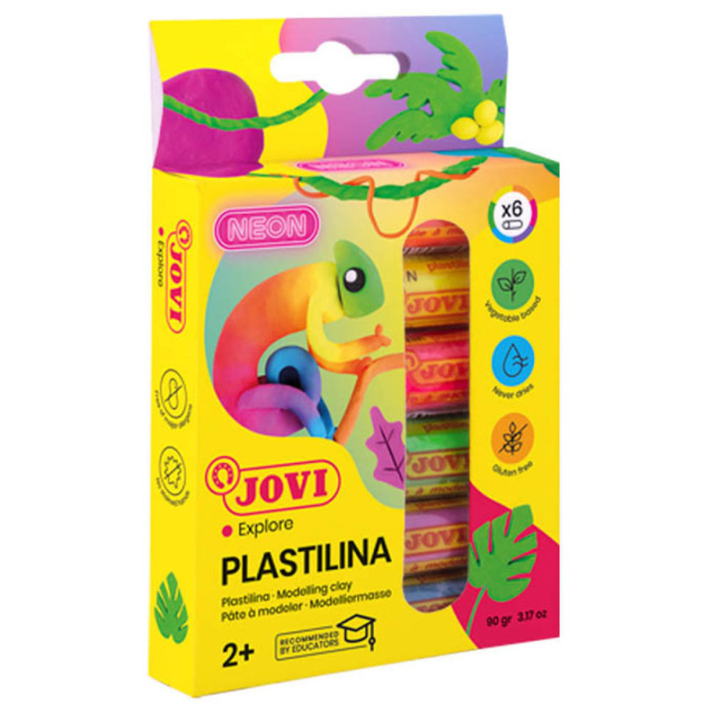 Plastilina Modelling Clay set of 6 Neon 15 g