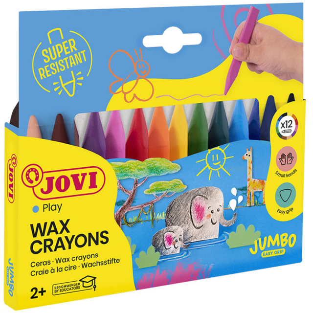 Wax Crayons Jumbo Easy Grip Set of 12 (2 years+)