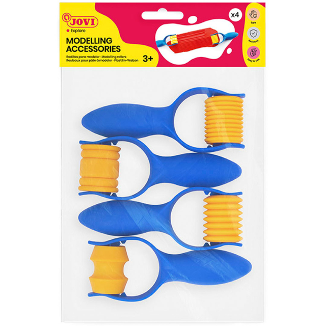 Roller for clay Various patterns Pack of 4 (3 years+)