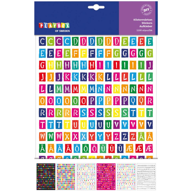 Stickers letters 6 sheets