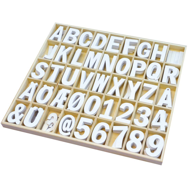 Wooden letters & numbers 250 pcs