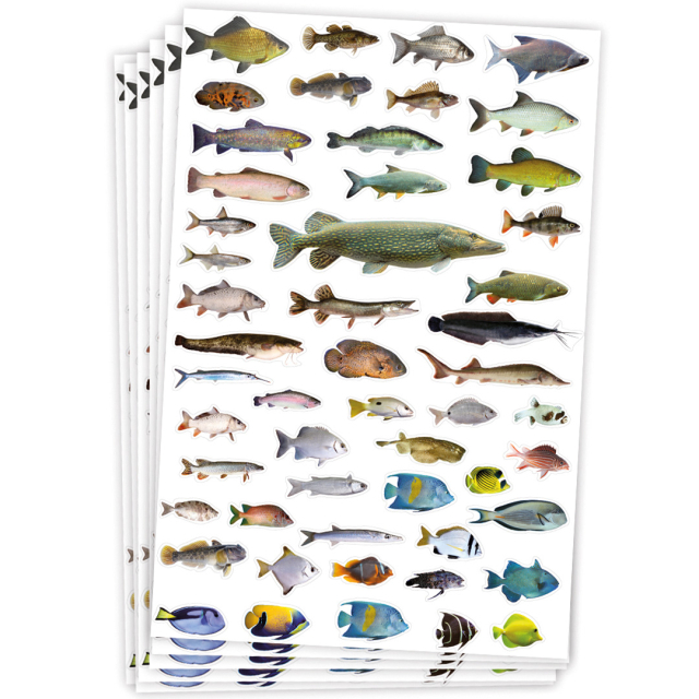 Stickers fishes 6 sheets 