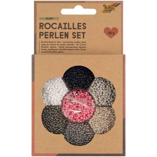 Rocailles beads set Silver