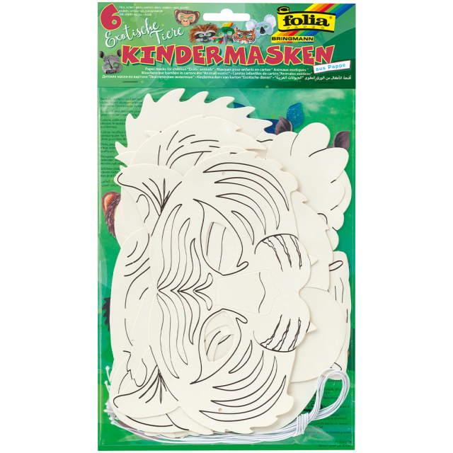 Children's Masks Exotic Animals 6-pack