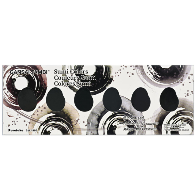 Gansai Tambi Aquarelle 6-set Sumi Colors