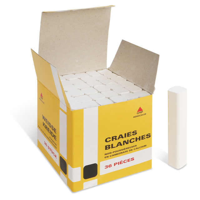 White antidust chalks Jumbo 36-pack