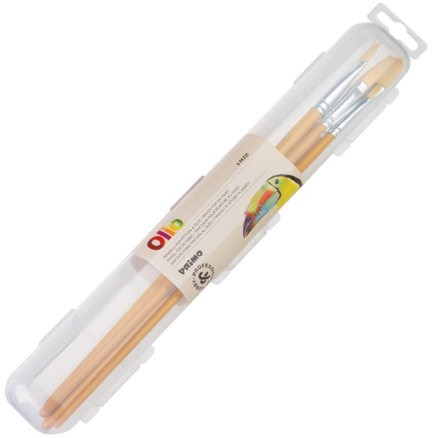 Brushes round/flat tip 5-set Oil