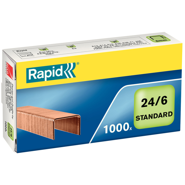 Staple Standard 24/6 copper 1000 pcs