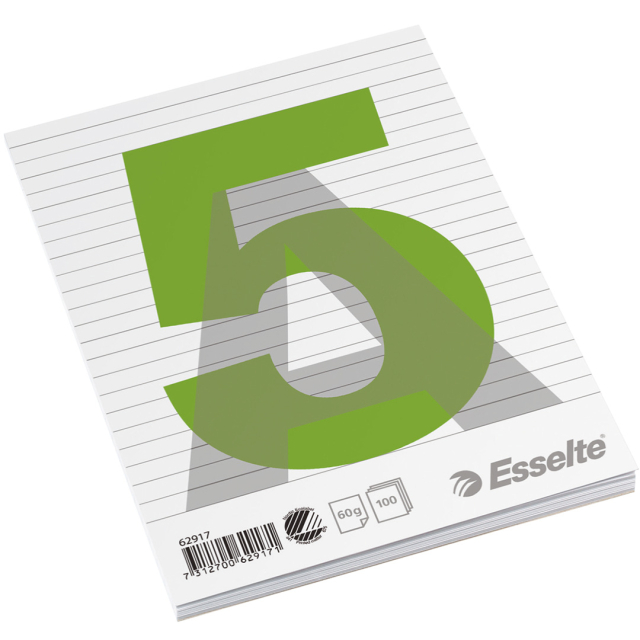 Glue-bound Notepad A5 60gsm 100 sheets Ruled