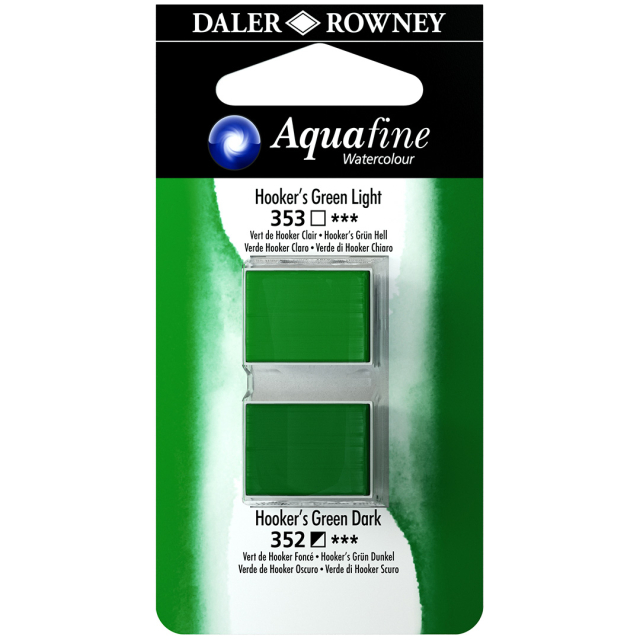 Aquarelle Half-pan Duo Hookers Green Light/Hookers Green Dark