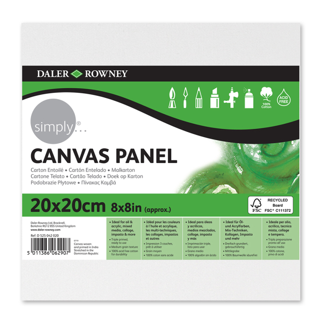 Canvas board Cotton 20x20 cm
