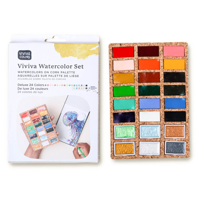 Watercolour Pans DeLuxe 24 Colours