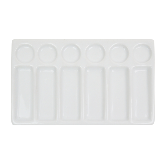Artists porcelain palette rectangular 20x12 cm