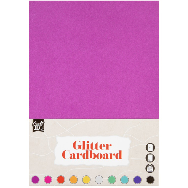 Glitter cardboard A4 10-pack Mixed colours
