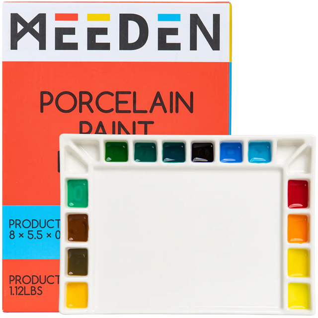 Rectangular porcelain palette 14x20 cm