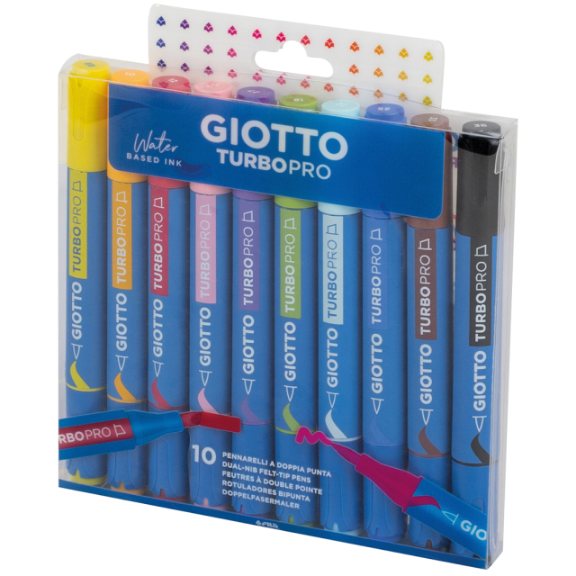 Turbo Pro Dual Tip Marker Pen Set of 10