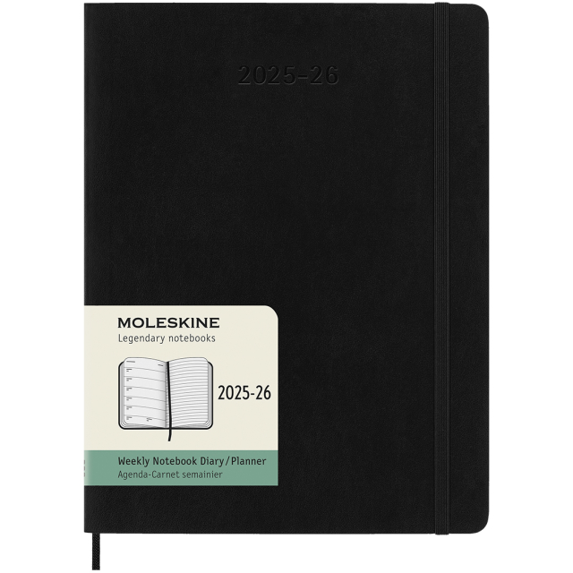 Calendar 18M WeekNote Soft Cover XL Black