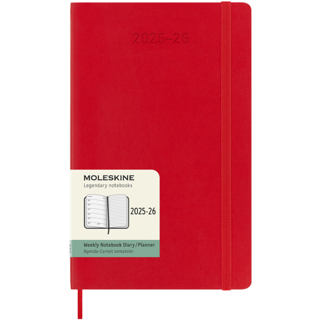 Calendar 18M WeekNote Soft Cover Large Red