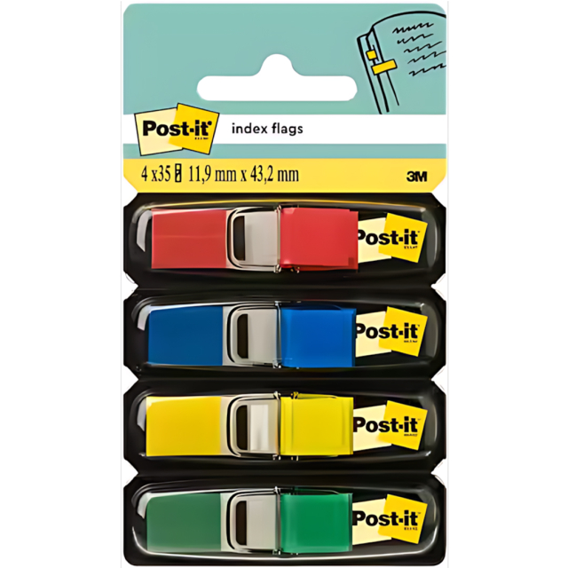 Post-it Index Tabs 11.9 x 43.2 mm 4 colours Set 1