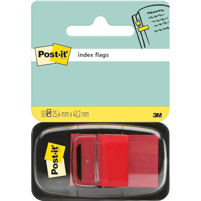 Post-it Index Tabs 25.4 x 43.2 mm Red