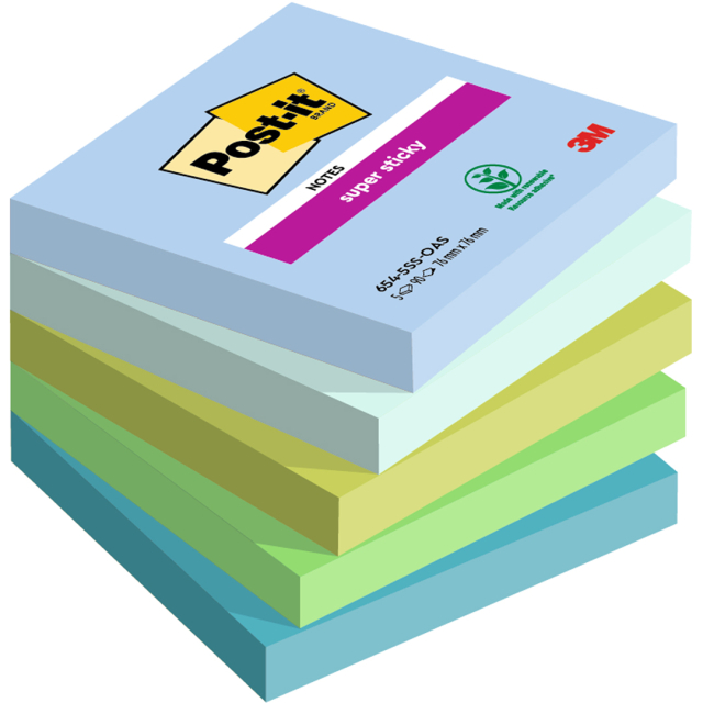 Post-it Super Sticky 76x76 Colour Mix Oasis 5-pack