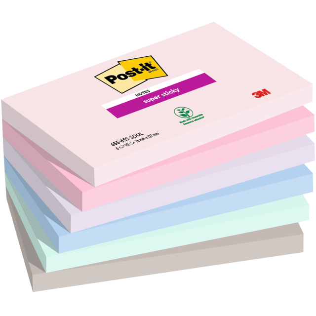 Post-it Super Sticky 76x127 Colour Mix Soulful 6-pack