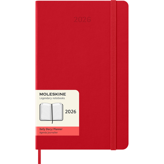 Calendar 12M Daily 2026 Hardcover Large Red