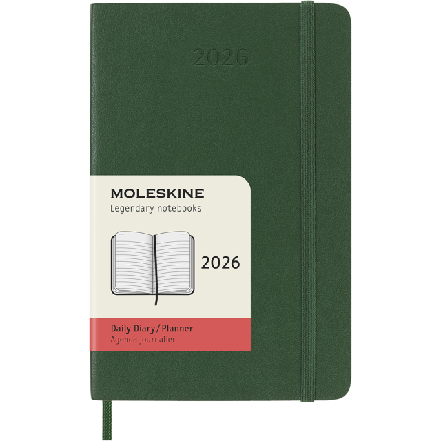 Calendar 12M Daily 2026 Softcover Pocket Myrtle Green