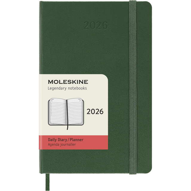 Calendar 12M Daily 2026 Hardcover Pocket Myrtle Green