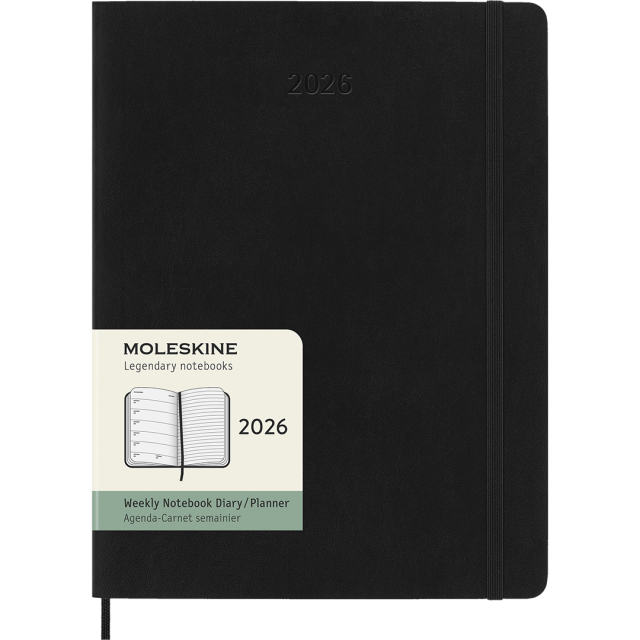 Calendar 12M Weekly Notebook 2026 Softcover XL Black
