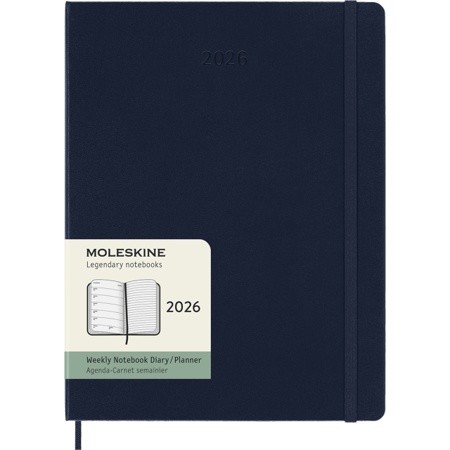Calendar 12M Weekly Notebook 2026 Hardcover XL Sapphire Blue