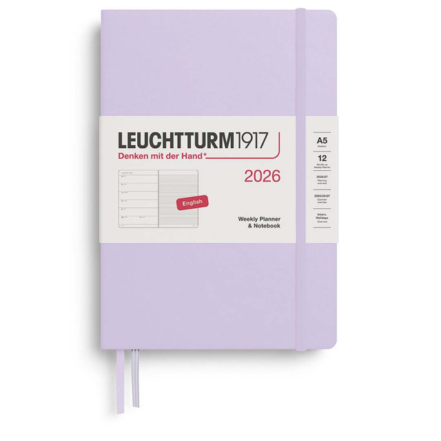 Calendar Weekly Planner & Notebook 2026 A5 Lilac