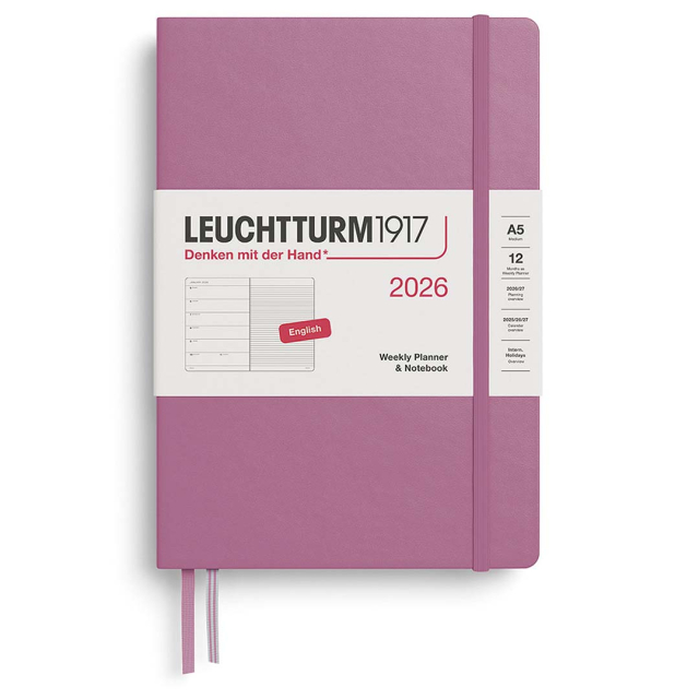 Calendar Weekly Planner & Notebook 2026 A5 Dusty Rose