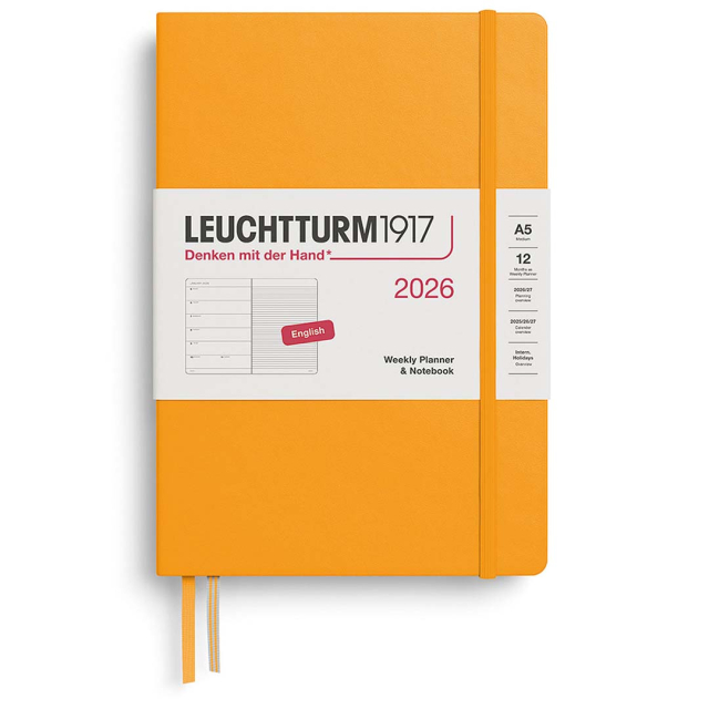 Calendar Weekly Planner & Notebook 2026 A5 Rising Sun