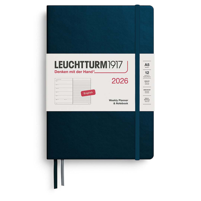 Calendar Weekly Planner & Notebook 2026 A5 Deep Sea