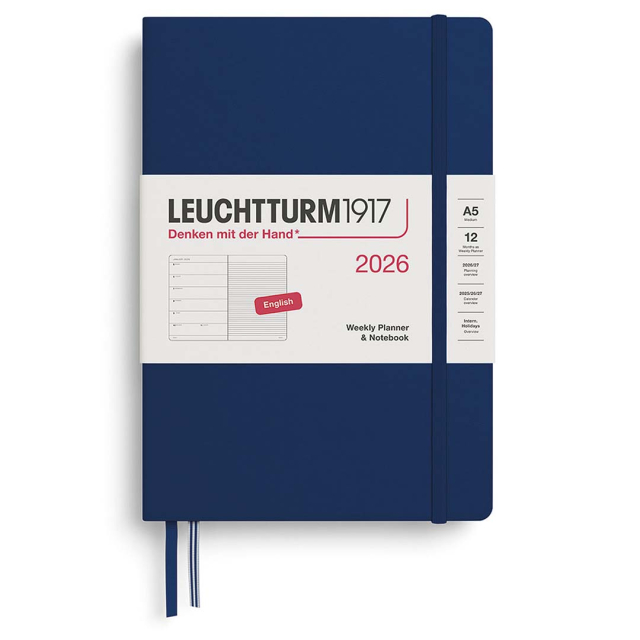 Calendar Weekly Planner & Notebook 2026 A5 Navy